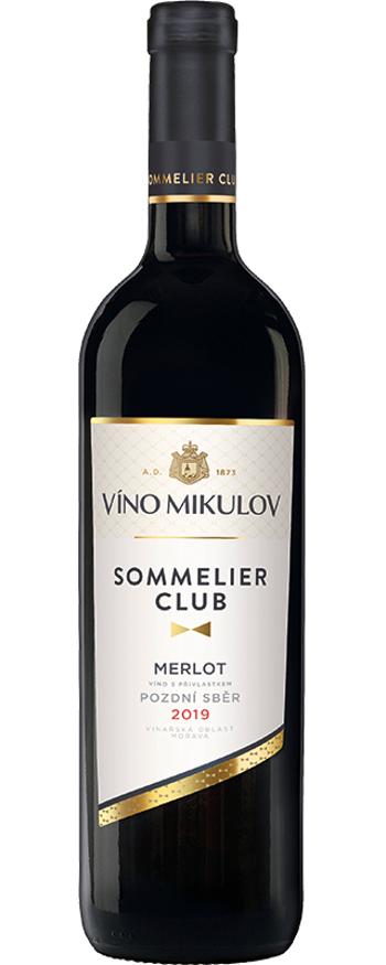 Víno Mikulov Sommelier Club Merlot 2019 pozdní sběr 0.75l