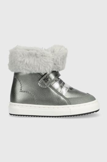 Dětské kožené zimní boty Garvalin šedá barva