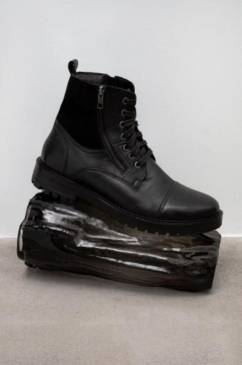 Kožené boty Medicine pánské, černá barva