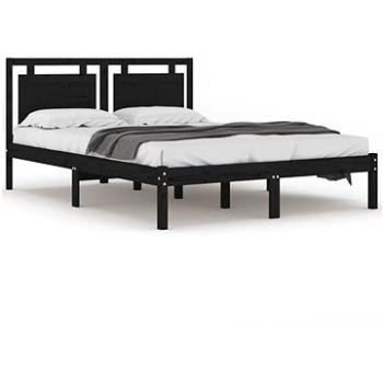 Rám postele černý masivní dřevo 180 × 200 cm Super King, 3105554 (3105554)