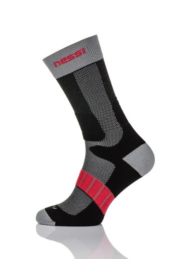 Nessi Sportswear Termoaktivní ponožky s ionty stříbra Trail X T-2 - Černo-Šedá-Červená Velikost: 41-43