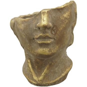 Bronzovo - hnědý antik květináč dívka Bronie - 15*15*18 cm 241711