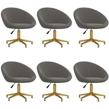 Jídelní židle 6 ks tmavě šedé samet, 3089546 (3089546)