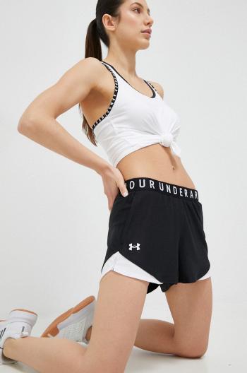 Tréninkové šortky Under Armour Play Up 3.0 černá barva, s potiskem, medium waist, 1344552