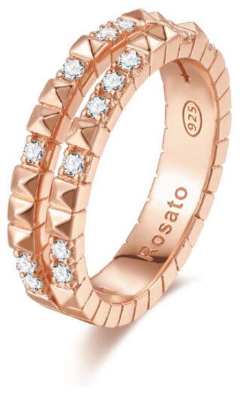 Rosato Originální bronzový prsten se zirkony Cubica RZA014 54 mm