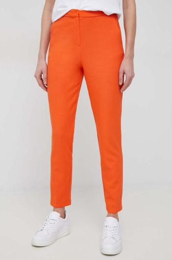 Kalhoty Rich & Royal dámské, oranžová barva, přiléhavé, high waist