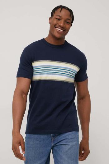 Bavlněné tričko Quiksilver tmavomodrá barva, vzorovaný