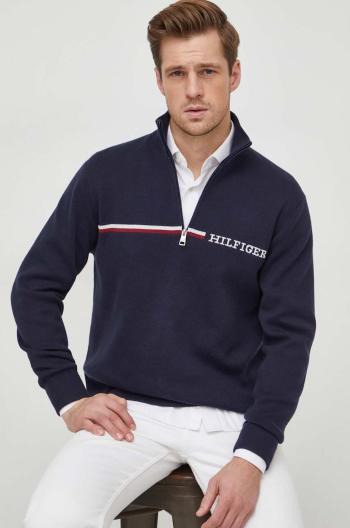 Svetr Tommy Hilfiger pánský, tmavomodrá barva, s pologolfem, MW0MW33508