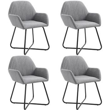 Jídelní židle 4 ks světle šedé textil (277094)
