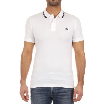 Calvin Klein Calvin Klein pánské bílé polo tričko CK ESSENTIAL TIPPING SLIM POLO