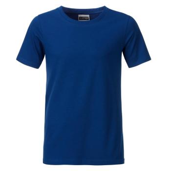 James & Nicholson Klasické chlapecké tričko z biobavlny 8008B - Tmavá královská modrá | L