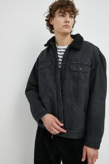 Džínová bunda Wrangler pánská, černá barva, zimní