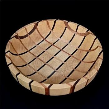 AMADEA Dřevěná miska mozaika kulatá, masivní dřevo, 2 druhy dřevin, rozměr 20x20x4,5 cm (25980-00)