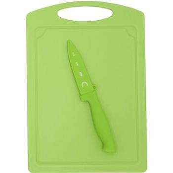STEUBER Krájecí deska 29 x 20 cm s nožem na loupání, zelená  (4016002068579)