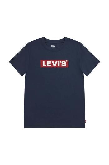 Dětské tričko Levi's BOXTAB TEE tmavomodrá barva, s potiskem, 9EJ764