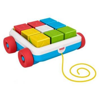 Fisher Price vozík s provázkem a s kostkami