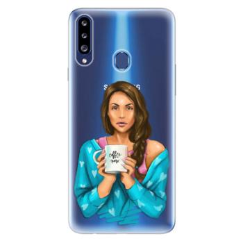 Odolné silikonové pouzdro iSaprio - Coffe Now - Brunette - Samsung Galaxy A20s