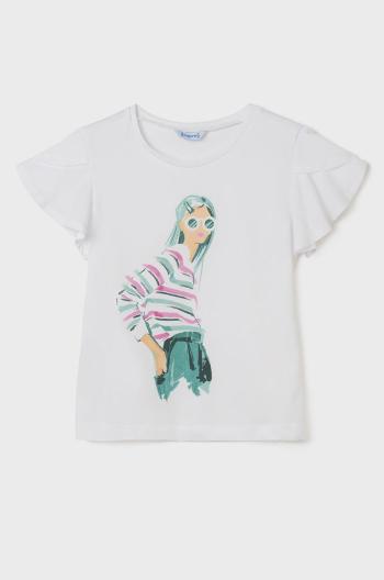 Dětské bavlněné tričko Mayoral fialová barva