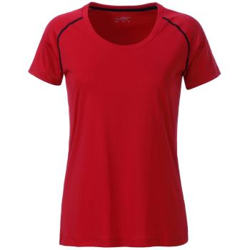 James & Nicholson Dámské funkční tričko JN495 - Červená / černá | L