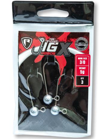 Fox rage jigová hlavička jig x jig heads háček 3/0 3 ks-15 g