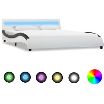 Shumee s LED světlem bíločerný umělá kůže 140×200 cm , 285681 (285681)