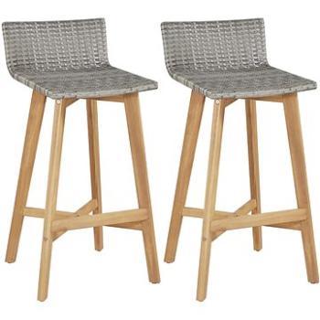 Barové židle 2 ks masivní akáciové dřevo (44229)