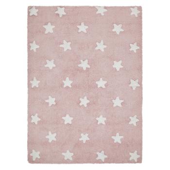 Lorena Canals koberce Bio koberec kusový, ručně tkaný Stars Pink-White - 120x160 cm Růžová