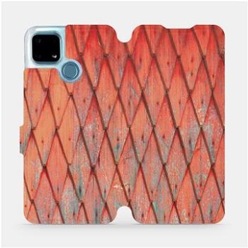 Flip pouzdro na mobil Realme 7i - MK01S Oranžový vzor dřeva (5903516588350)