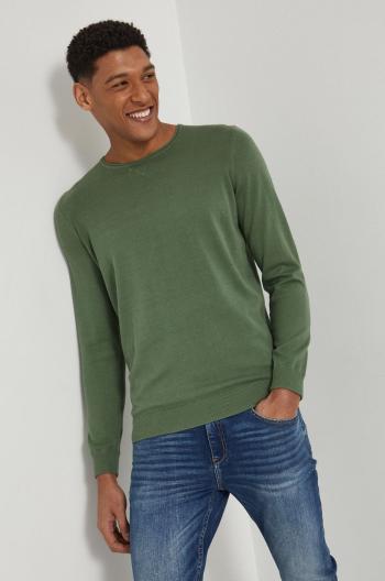 Bavlněný svetr Medicine pánský, zelená barva, lehký