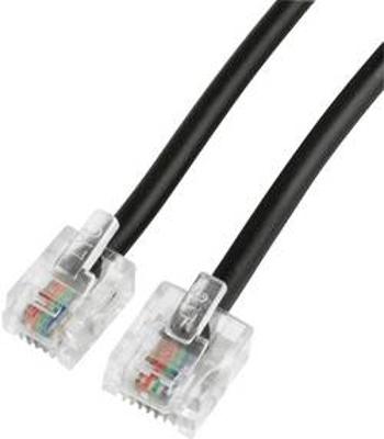 ISDN kabel Hama 40607, [1x RJ11 zástrčka 6p4c - 1x RJ45 zástrčka 8p4c], 10.00 m, černá