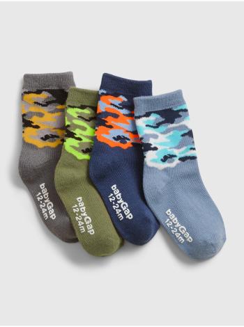 Barevné klučičí dětské ponožky camo crew socks, 4 páry