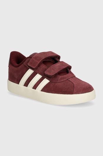 Dětské semišové sneakers boty adidas VL COURT 3.0 CF vínová barva, IH4959