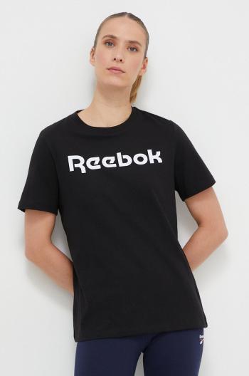 Bavlněné tričko Reebok černá barva, 100073083