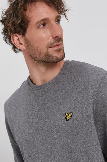 Bavlněná mikina Lyle & Scott pánská, šedá barva, hladká