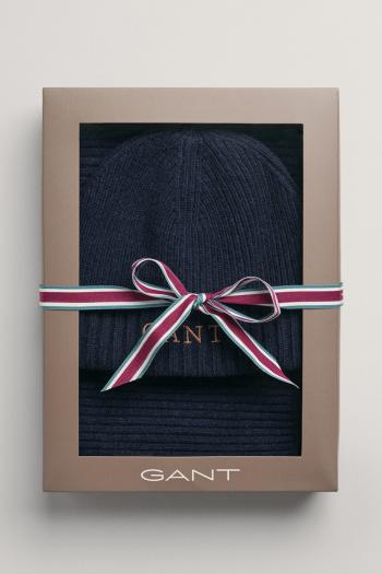 SET ČEPICE A ŠÁLA GANT D1. SCARF BEANIE GIFT BOX modrá None