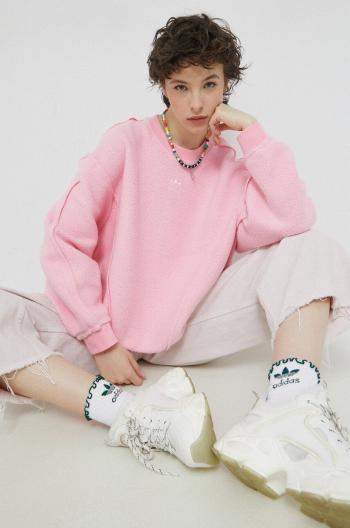 Mikina adidas Originals dámská, růžová barva, hladká
