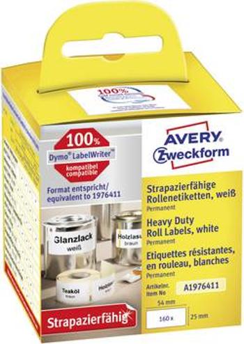 Avery-Zweckform etikety v roli 25 x 54 mm fólie bílá 160 ks permanentní A1976411 univerzální etikety