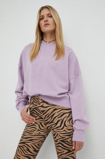 Bavlněná mikina Wrangler dámská, fialová barva, s aplikací