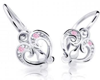 Cutie Jewellery Slušivé dětské náušnice z bílého zlata C2211-10-X-2 růžová