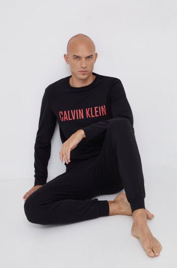 Pyžamové kalhoty Calvin Klein Underwear pánské, černá barva, hladké