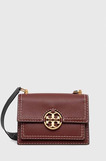 Kožená kabelka Tory Burch vínová barva