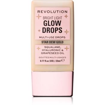 Makeup Revolution Bright Light Glow Drops tekutý rozjasňovač odstín Golden Star Dew 23 ml