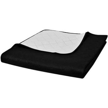 Oboustranný prošívaný přehoz na postel černobílý 230 × 260 cm