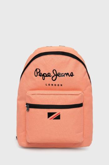 Batoh Pepe Jeans London Backpack oranžová barva, velký, s potiskem