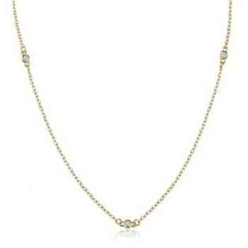 Šperky4U Zlacený stříbrný náhrdelník s čirými zirkony - NB-2089-GDC