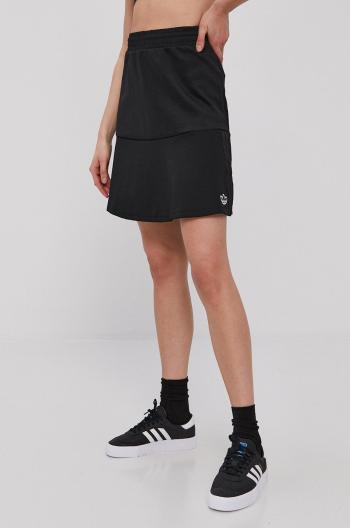Sukně adidas Originals GN3144 černá barva, mini, áčková