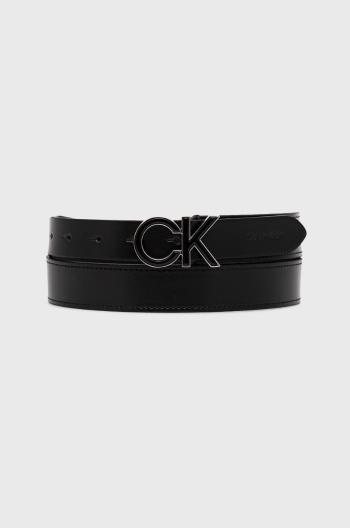 Kožený pásek Calvin Klein dámský, černá barva