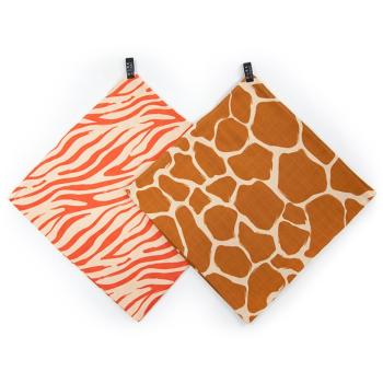 KLRK Home Wild Color Zebra&Giraffe látkové pleny 96x96 cm 2 ks