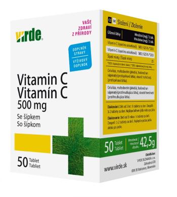 Virde Vitamin C 500 mg se šípkem 50 tablet