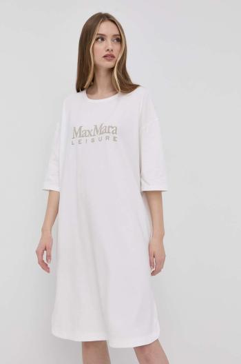 Šaty Max Mara Leisure bílá barva, mini, oversize